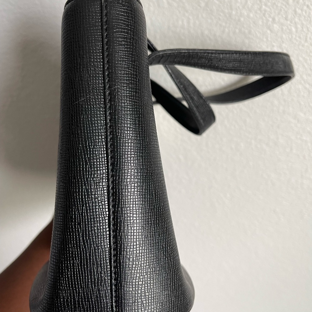 Authentic MCM Black Tote with Gold Accents - Picture 3 of 14